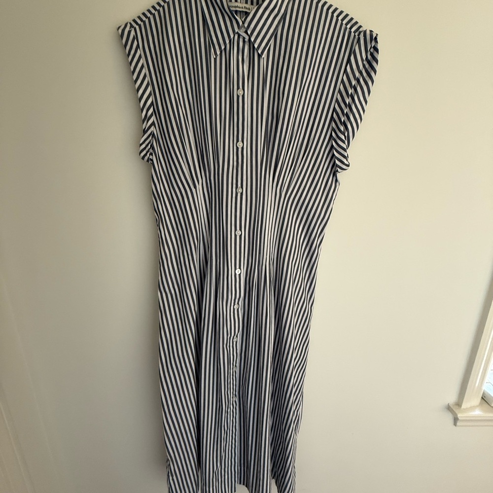 Abercrombie and Fitch Striped Blue and White Midi Dress
